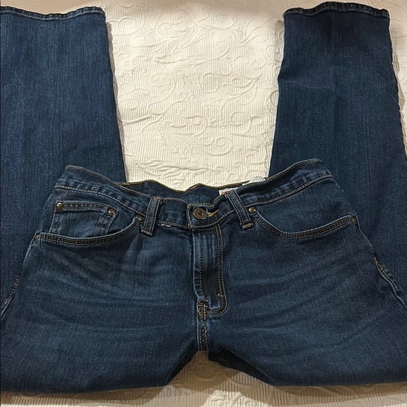 Wrangler Blue Straight Jeans Classic Style - Picture 3 of 7